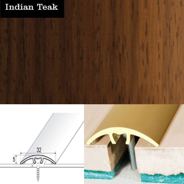 Door Threshold for Connecting Wooden, Laminate, Carpet, Vinly Floors Aluminium Wood Effect