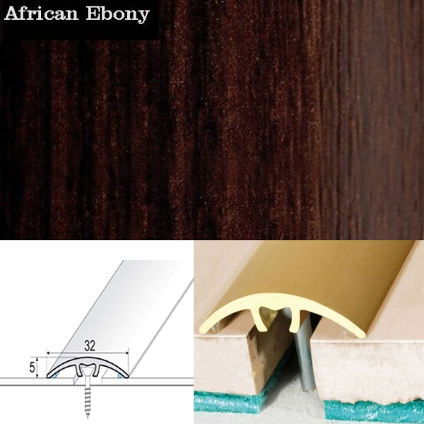 Door Threshold for Connecting Wooden, Laminate, Carpet, Vinly Floors Aluminium Wood Effect