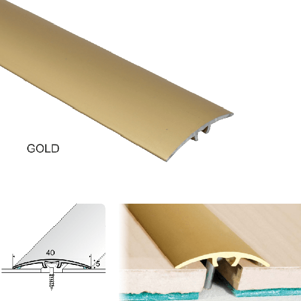 Door Threshold for connecting wooden, laminate, carpet, vinyl or tiled floors Anodised Aluminium