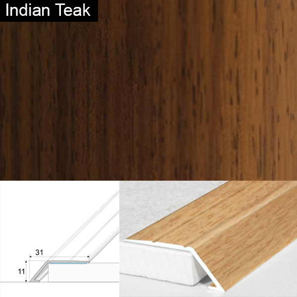 Door Threshold Ramp Self Adhesive Aluminium Wood Effect