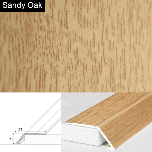 Door Threshold Ramp Self Adhesive Aluminium Wood Effect