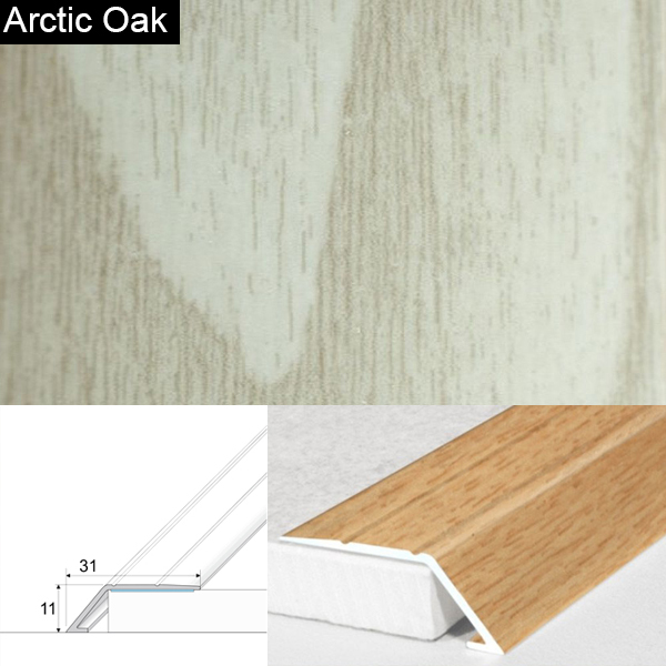 Door Threshold Ramp Self Adhesive Aluminium Wood Effect