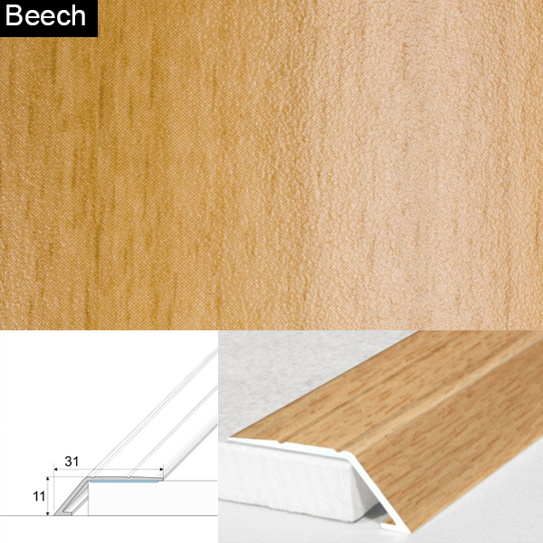 Door Threshold Ramp Self Adhesive Aluminium Wood Effect