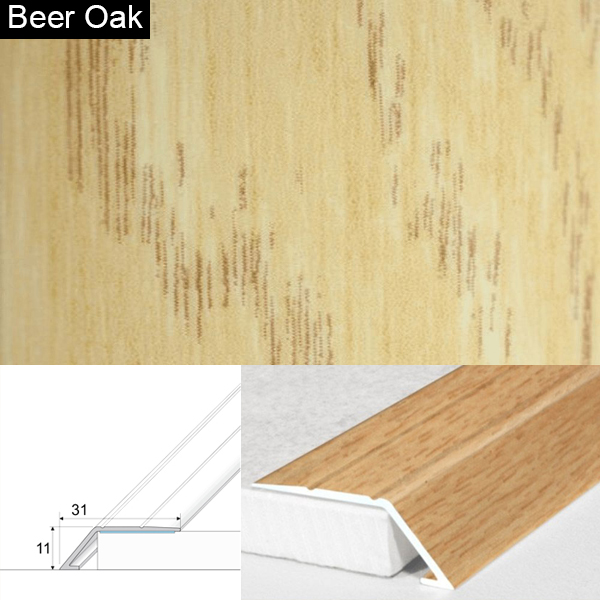 Door Threshold Ramp Self Adhesive Aluminium Wood Effect