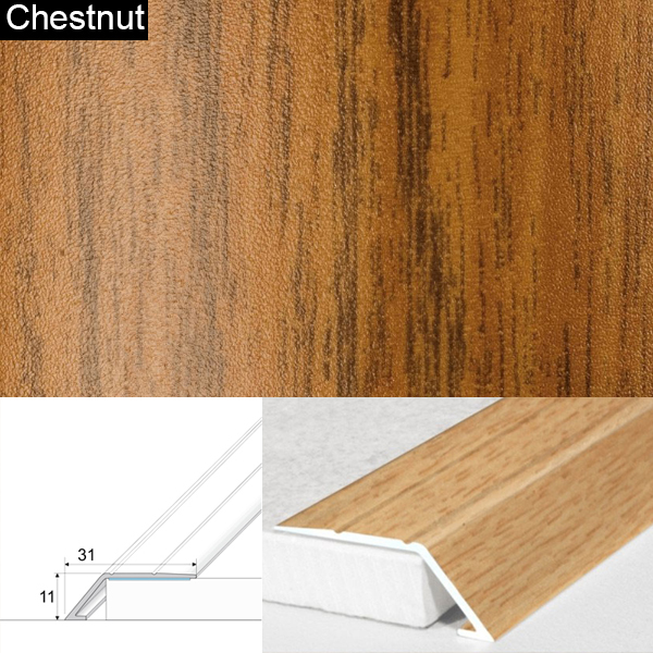 Door Threshold Ramp Self Adhesive Aluminium Wood Effect