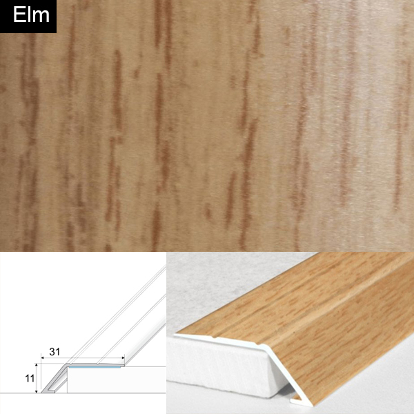 Door Threshold Ramp Self Adhesive Aluminium Wood Effect