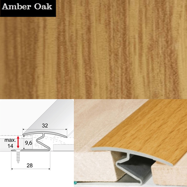 Door Thresholds For Vinyl, Carpet, Laminate, Wooden Floors Aluminium Wood Effect