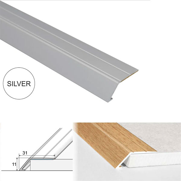 Door Thresholds Ramp Self Adhesive For Connecting Wooden, Laminate, Carpet, Vinyl Floors Aluminium