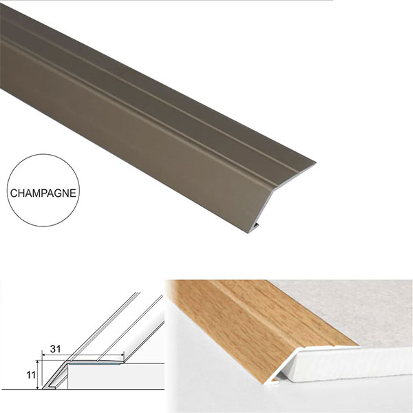 Door Thresholds Ramp Self Adhesive For Connecting Wooden, Laminate, Carpet, Vinyl Floors Aluminium