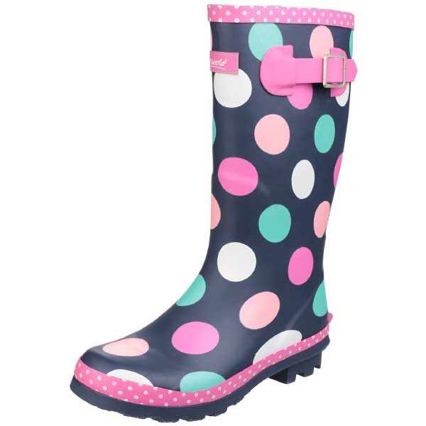 Dotty Junior Printed Buckle Style Wellington Boots