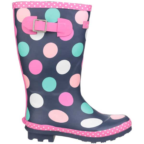 Dotty Junior Printed Buckle Style Wellington Boots