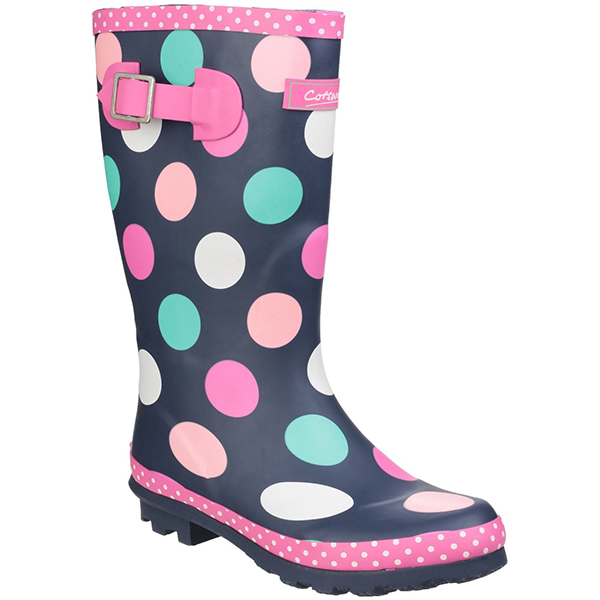 Dotty Junior Printed Buckle Style Wellington Boots