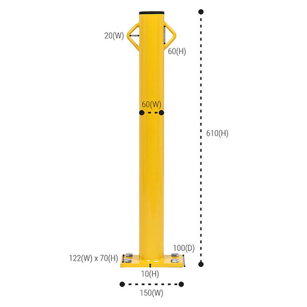 Outdoor Fixed Road Safety Vehicle Impact Post Barrier