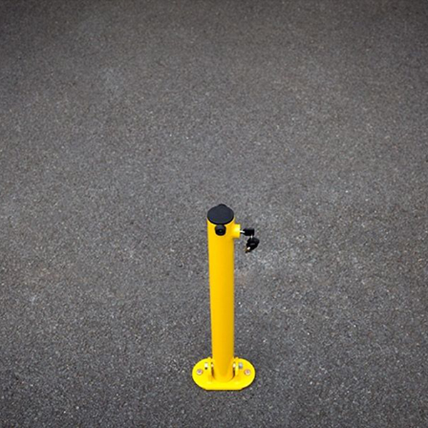 Yellow Fold Down Driveway Security Post Barrier