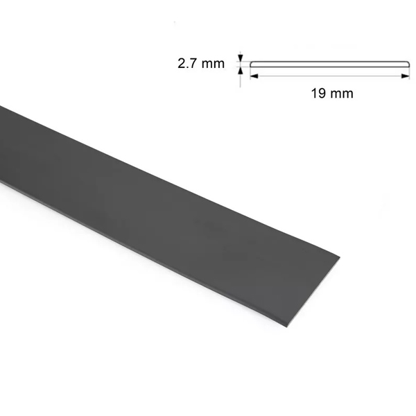 Durable 2.48m PVC Anthracite Flat Bar Trim Architrave Cover