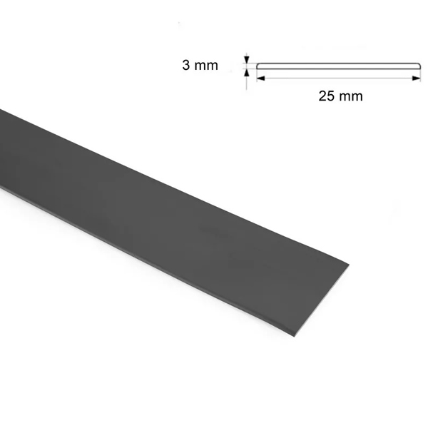 Durable 2.48m PVC Anthracite Flat Bar Trim Architrave Cover