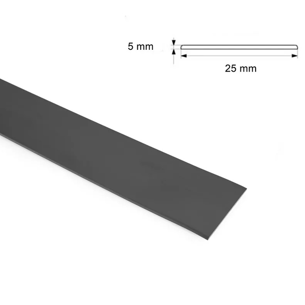 Durable 2.48m PVC Anthracite Flat Bar Trim Architrave Cover