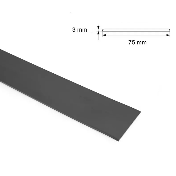 Durable 2.48m PVC Anthracite Flat Bar Trim Architrave Cover