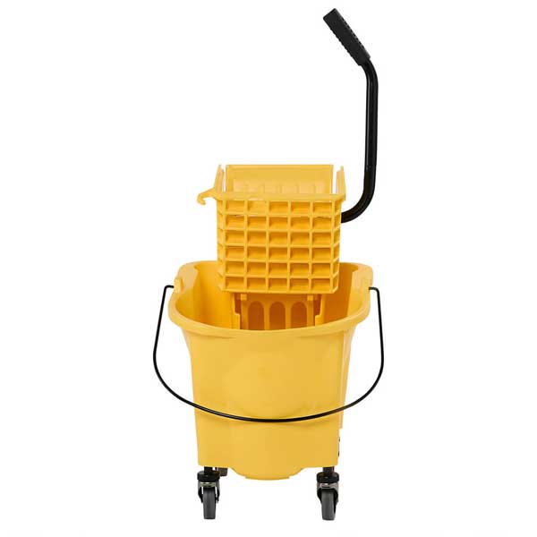 Durable Yellow Plastic Mop Bucket with Wringer