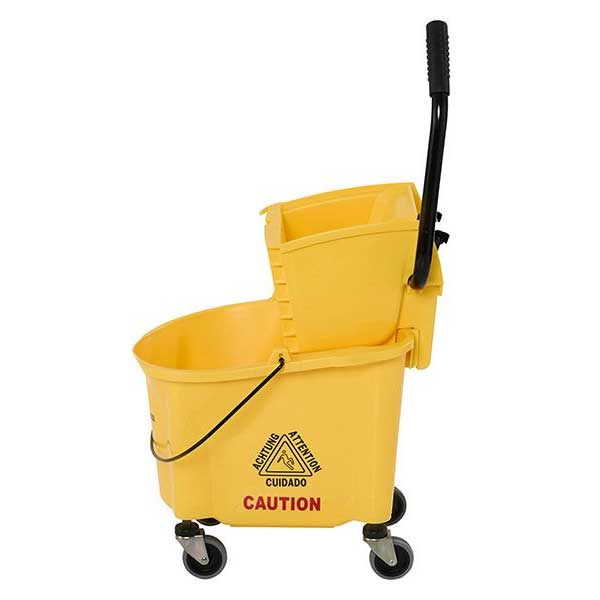 Durable Yellow Plastic Mop Bucket with Wringer