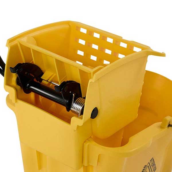 Durable Yellow Plastic Mop Bucket with Wringer