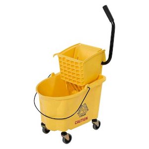 Durable Yellow Plastic Mop Bucket with Wringer