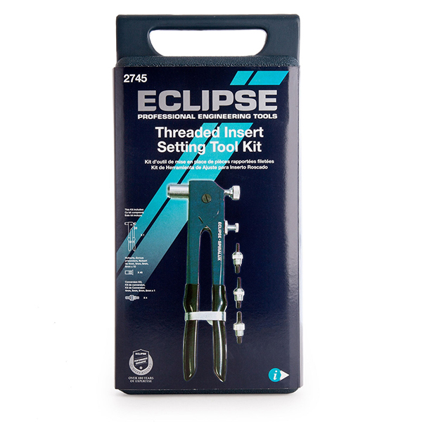 Eclipse Vibration Resistant & Portable Threaded Insert Setting Tool Kit with 4 Noses 