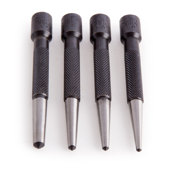 Eclipse Centre Punch with Well-Cut Knurling Set of 4 Piece