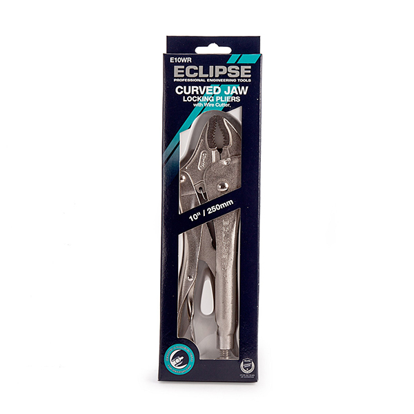 Eclipse Heat-treated Curved Jaw Locking Plier with Wire Cutter 10 Inches