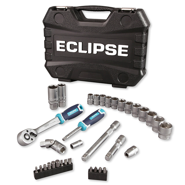 Eclipse Strong and Durable Socket Set 1/4in & 3/8in Square Drive (34 Piece)