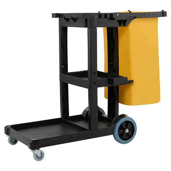 Economy Cleaning Cart with Yellow Bag