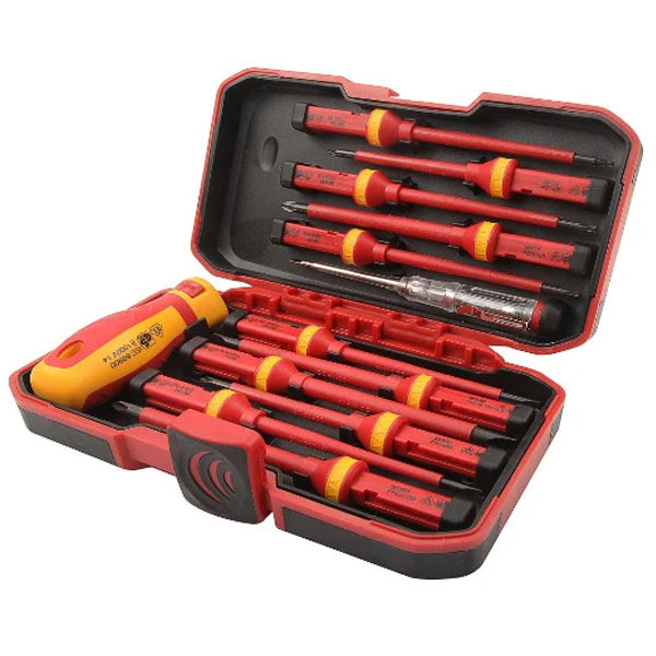  Electrician Screwdriver Insulated Hand Tool Kit - 13 Pieces