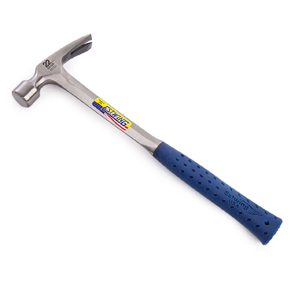 Estwing Straight Claw Framing Hammer with Vinyl Grip And Shock-Reduction 22oz