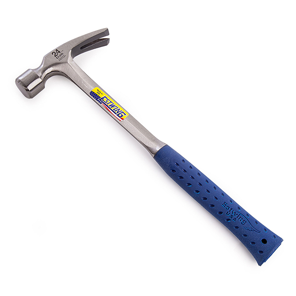 Estwing Straight Claw Shock-Reduction Hammer with Vinyl Grip 24oz