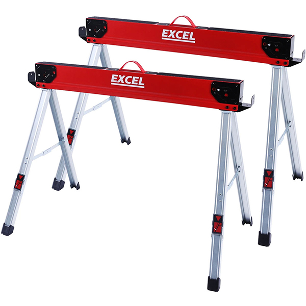 Excel Heavy Duty Corrosion Prevents Steel Folding Saw Horse 1178kg Capacity (Twin Pack)