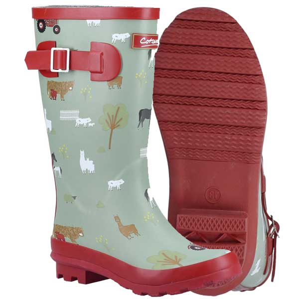 Farmyard Junior Knee-Length Wellington Boots 