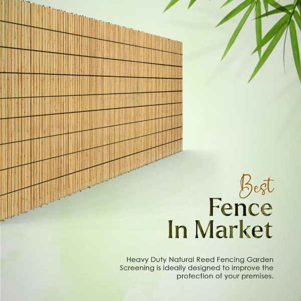 Heavy Duty Bamboo Privacy Screening Fencing Split Rolls Natural Garden Outdoor