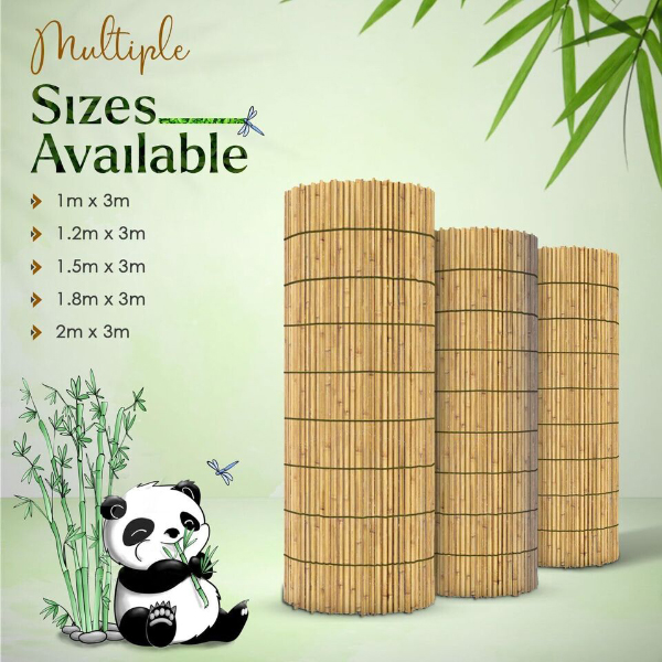 Heavy Duty Bamboo Privacy Screening Fencing Split Rolls Natural Garden Outdoor