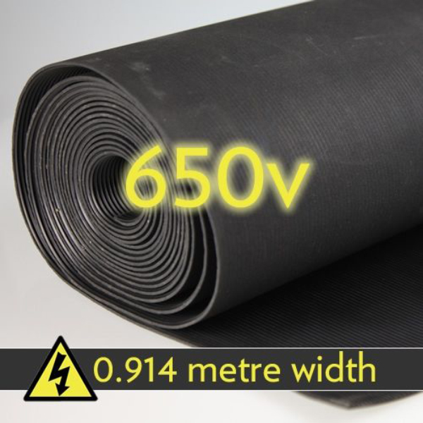 Fine Ribbed Heavy Duty Electrical Safety Matting 9mm Thick