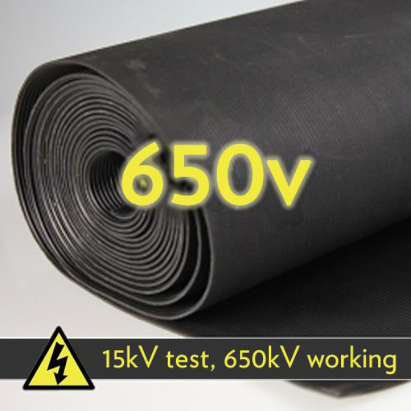 Fine Ribbed Heavy Duty Electrical Safety Matting 9mm Thick