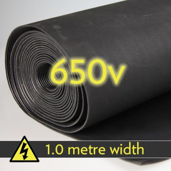 Fine Ribbed Heavy Duty Electrical Safety Matting 9mm Thick