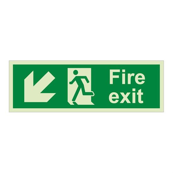 1mm Double Sided Fire Exit Arrow Sign