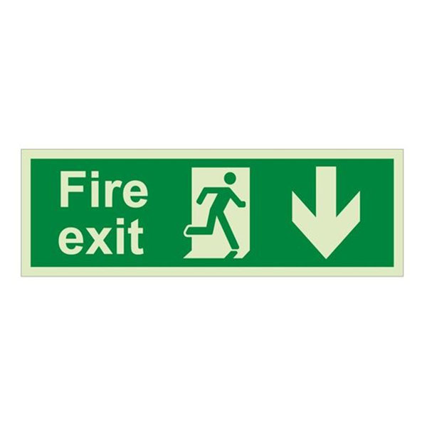 1mm Double Sided Fire Exit Arrow Sign