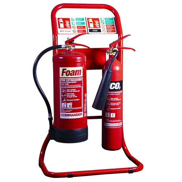 Standard Duty Tubular Double Fire Extinguisher Stand