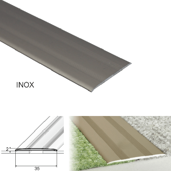 Flat Aluminium Door Thresholds Self Adhesive, Floor Trim