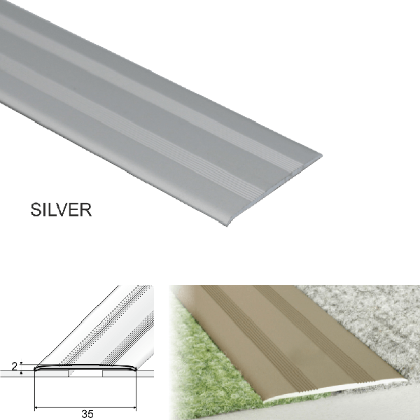 Flat Aluminium Door Thresholds Self Adhesive, Floor Trim