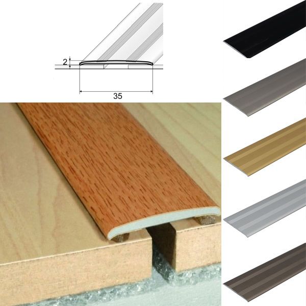 Flat Aluminium Door Thresholds Self Adhesive, Floor Trim