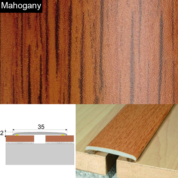 Flat Aluminium Wood Effect Door Thresholds Self Adhesive