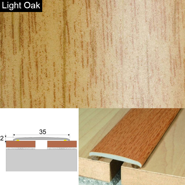 Flat Aluminium Wood Effect Door Thresholds Self Adhesive