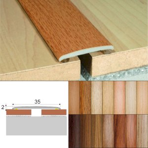 Flat Aluminium Wood Effect Door Thresholds Self Adhesive